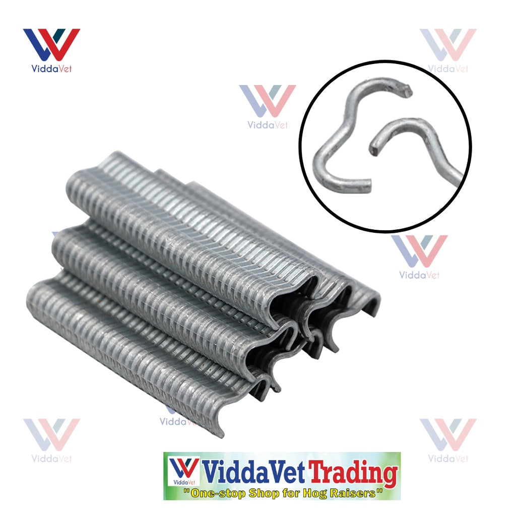 Type M Hog Ring Cage Plier + 600Pcs M Type Staples Nails