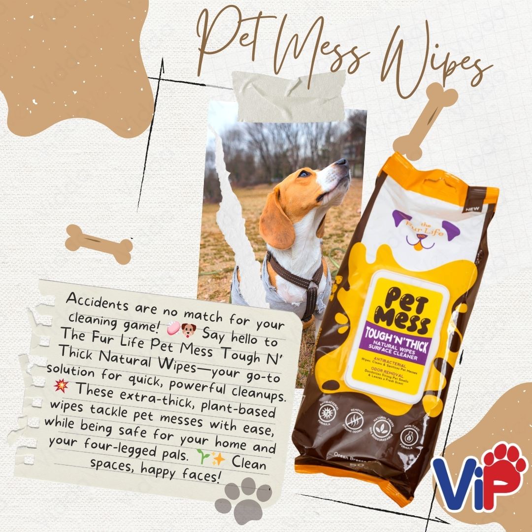 The Fur Life Co. Natural Pet Wipes Anti Tick Odor Off Bath Refresh and Mess Cleaner for Pets