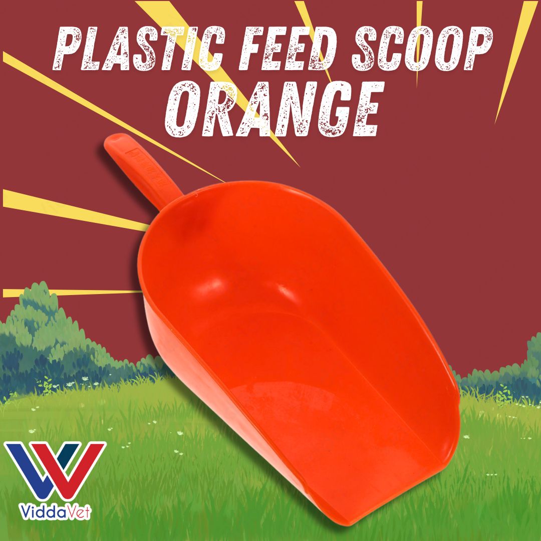 Plastic Feed Scoop for Animal Feed and Pet Supplies Orange Green Black