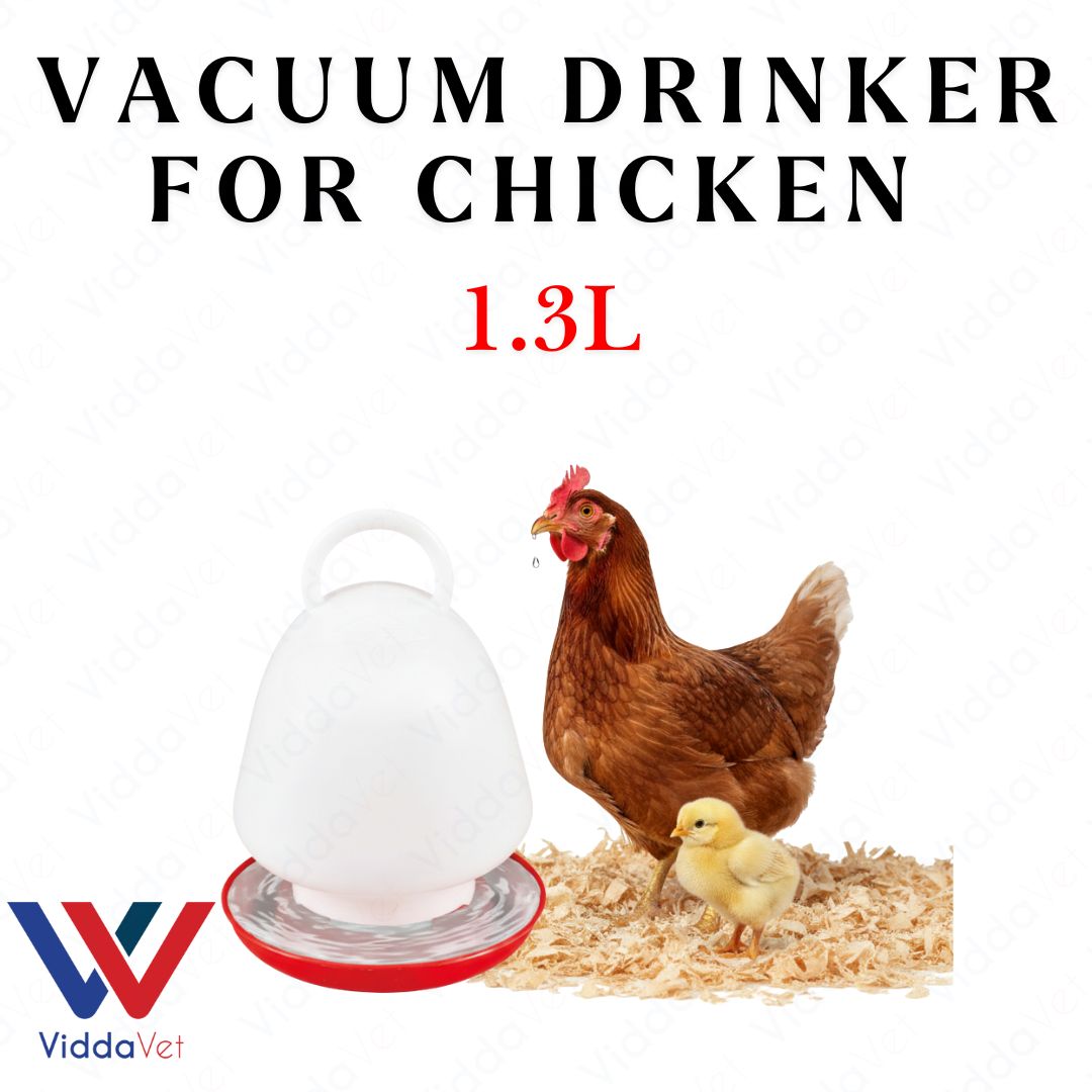 Poultry Vacuum Drinker Durable Plastic Water Feeder for Backyard Chickens and Gamefowl
