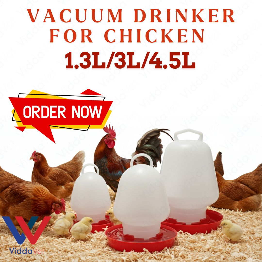 Poultry Vacuum Drinker Durable Plastic Water Feeder for Backyard Chickens and Gamefowl