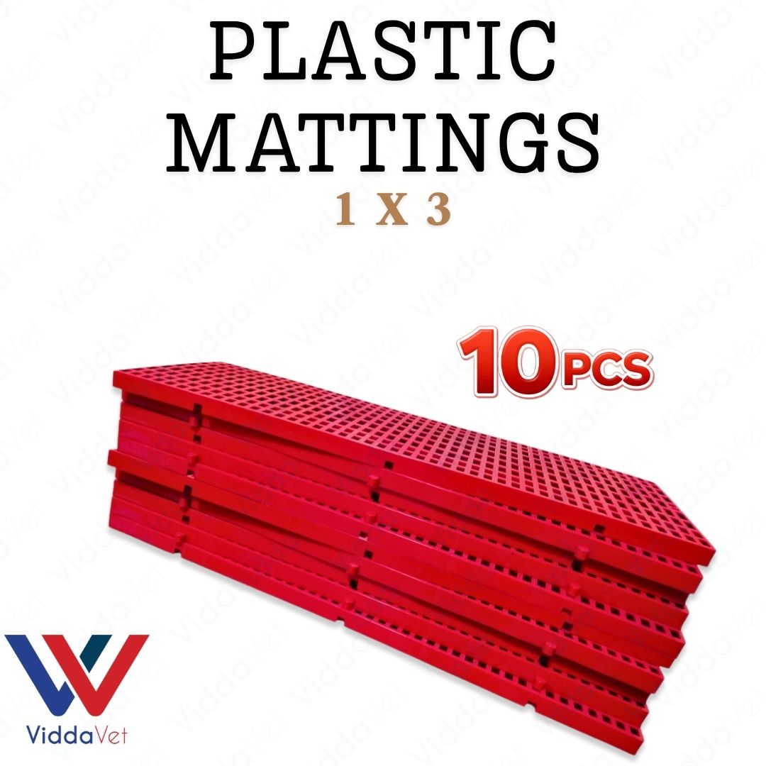 1x3 Red Plastic Matting Durable Flooring for Livestock Cages and Pens