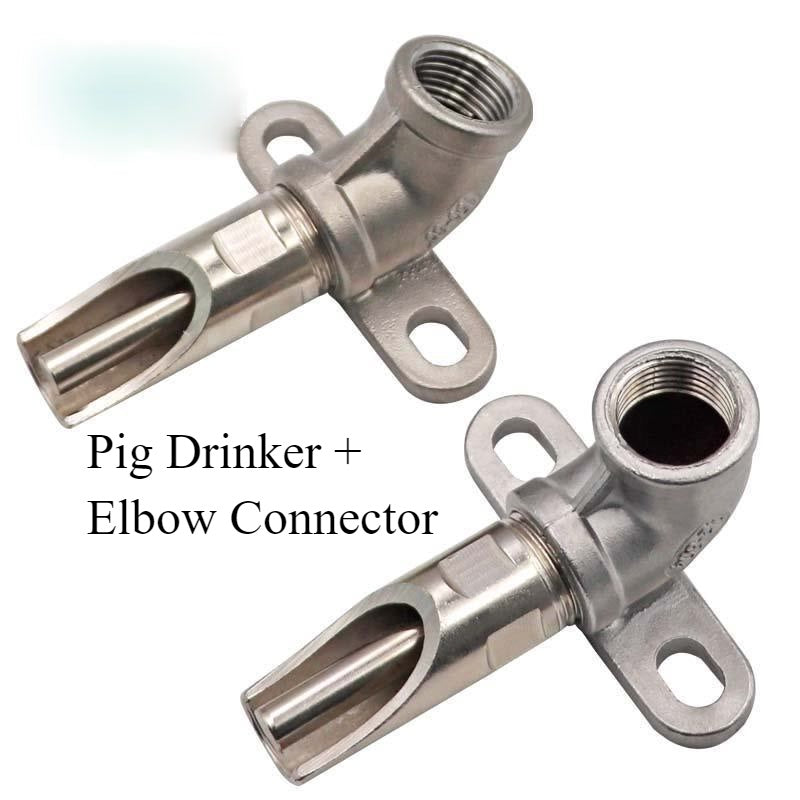 Stainless Elbow Connector Drinker 45 Degrees