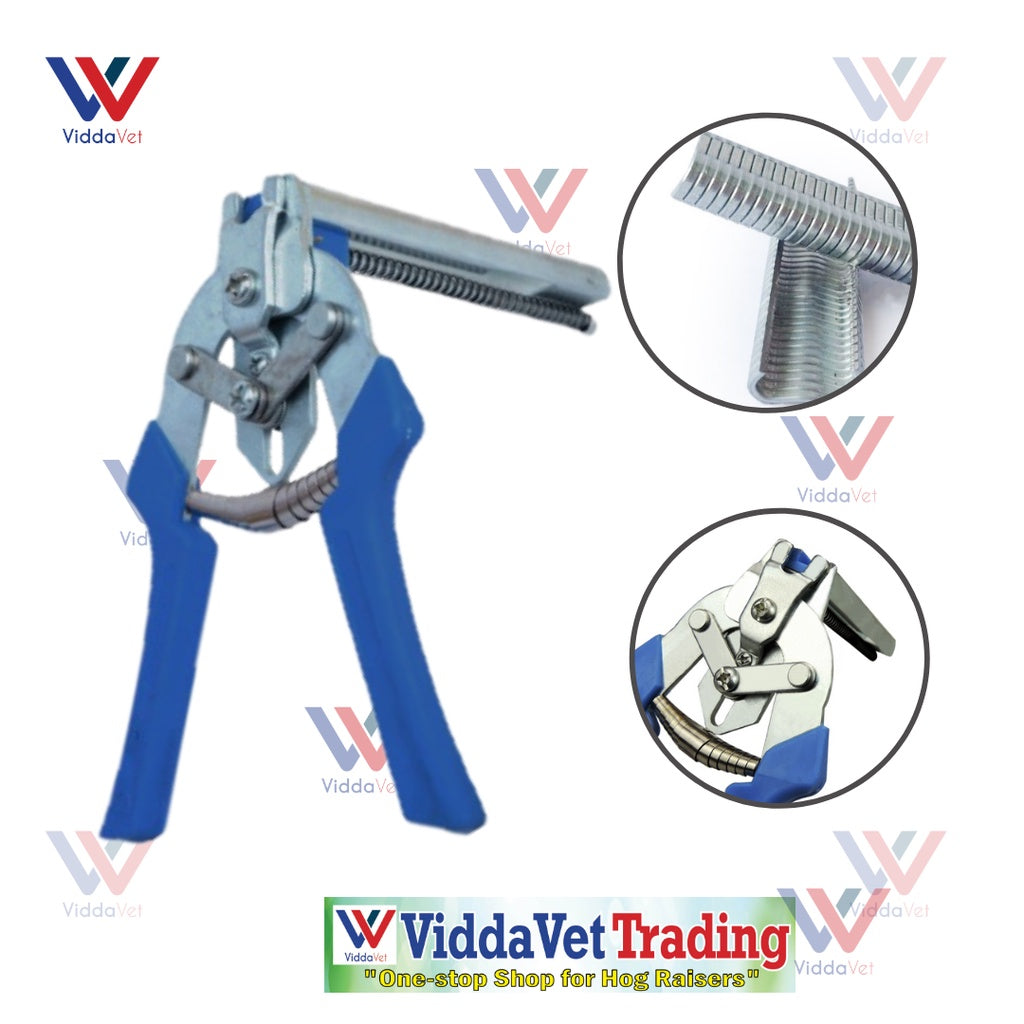 Type M Hog Ring Cage Plier + 600Pcs M Type Staples Nails