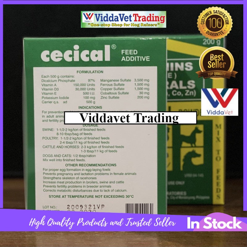 Cecical Powder Vitamins + Minerals Feed Additive 200 Grams