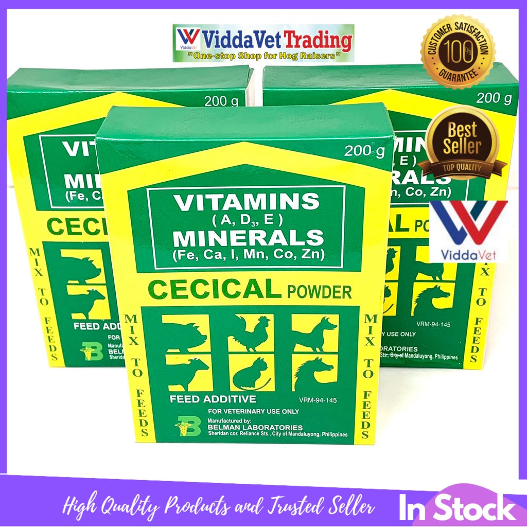Cecical Powder Vitamins + Minerals Feed Additive 200 Grams