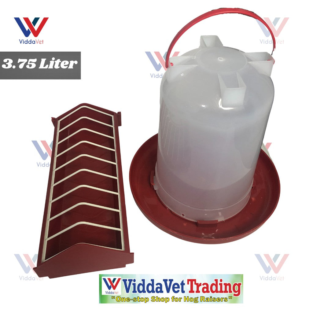 Chick Drinker 3.75L with Continuous Chick Feeder 1ft
