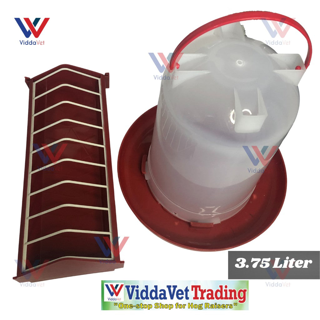 Chick Drinker 3.75L with Continuous Chick Feeder 1ft