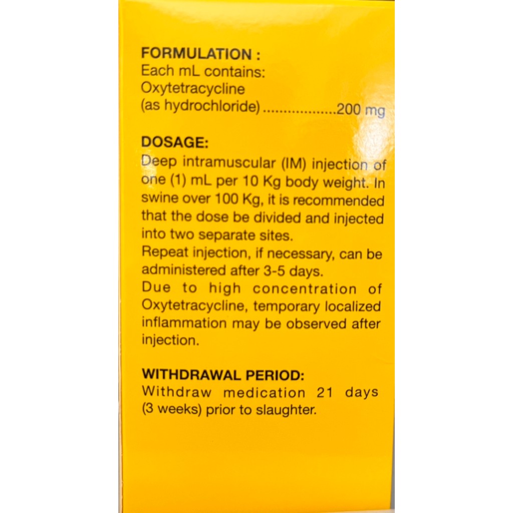Oxytetra Robi LA Inj.. Solution for Respiratory Infections 100ml for animals