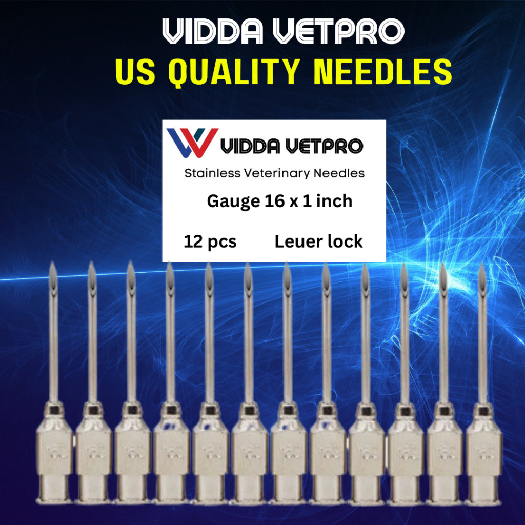 1 Dozen Vidda VetPro Stainless US Quality Needles Stainless Steel Needles 12 pcs Syringe Needles