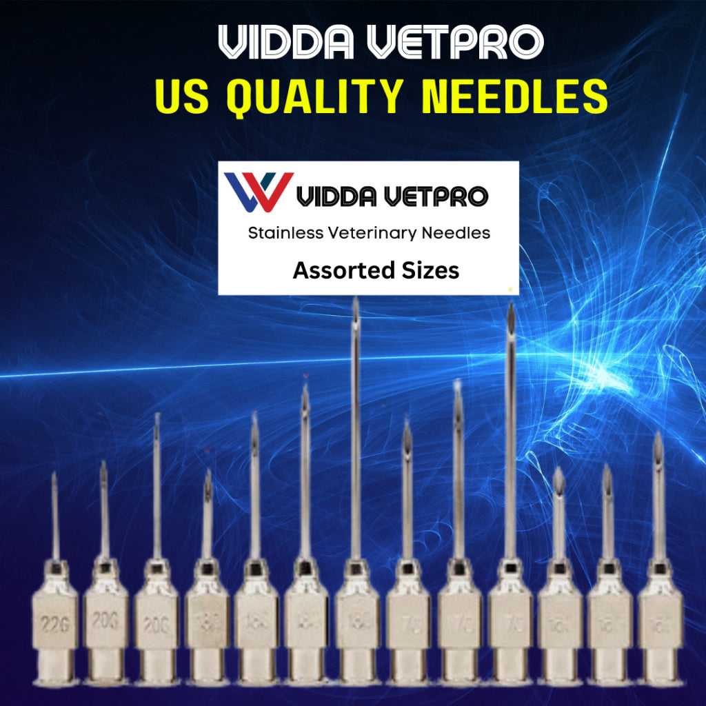 1 Dozen Vidda VetPro Stainless US Quality Needles Stainless Steel Needles 12 pcs Syringe Needles