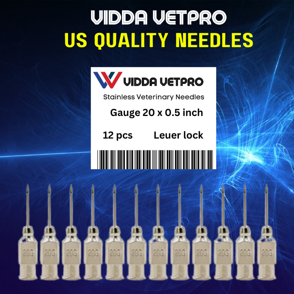 1 Dozen Vidda VetPro Stainless US Quality Needles Stainless Steel Needles 12 pcs Syringe Needles