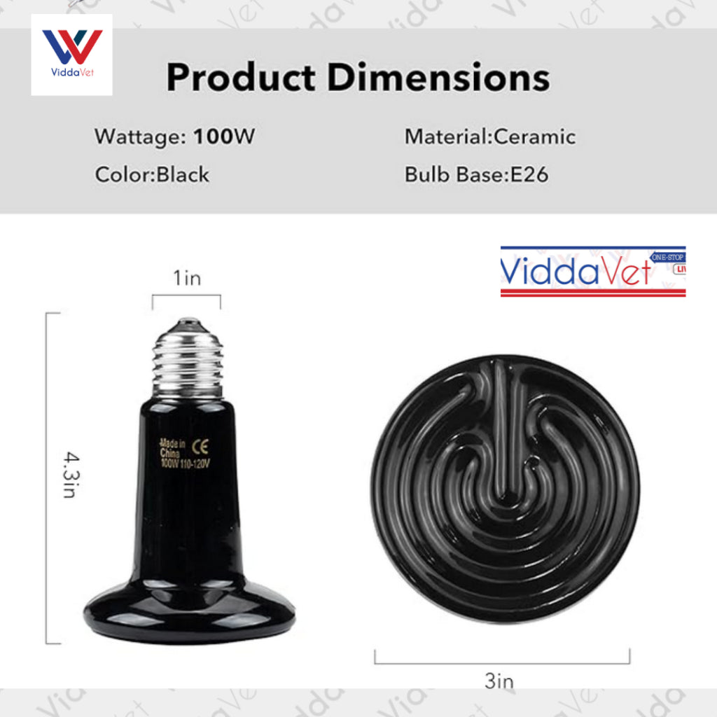 Ceramic Heat Bulb 9cm 100w