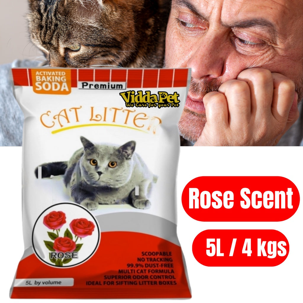 Premium Cat Litter Sand Rose Scent 5L 4kgs