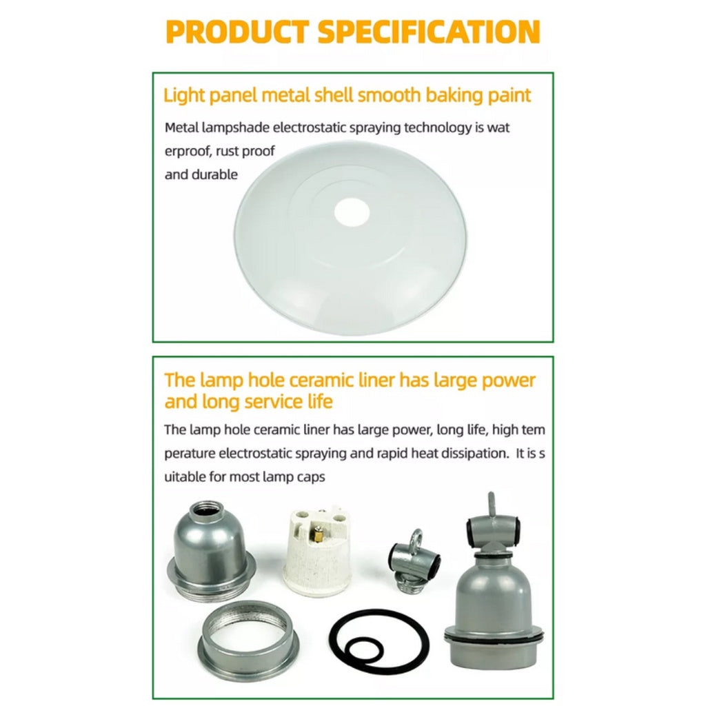 Metal Heat lamp shade with net + bulb guard brooder lamp brooder heat lamp with infrared bulb