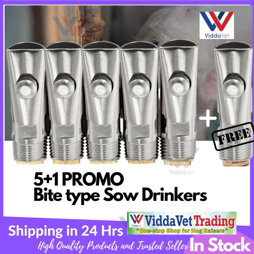 Copper End Sow Bite Type Drinker 6pcs