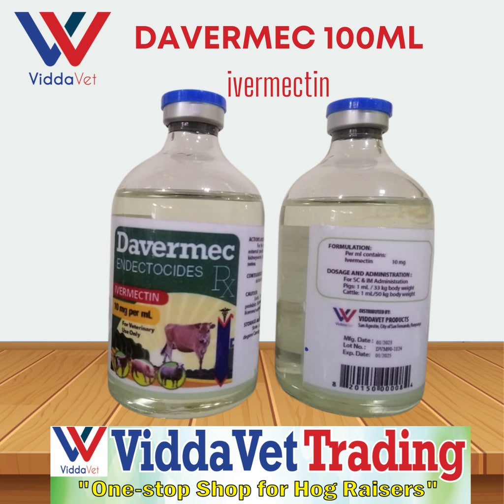1 bottle davermec 100ml pampurga for animals cattle goat pigs