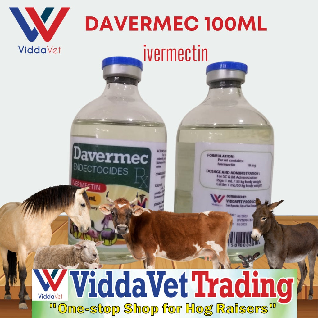 1 bottle davermec 100ml pampurga for animals cattle goat pigs