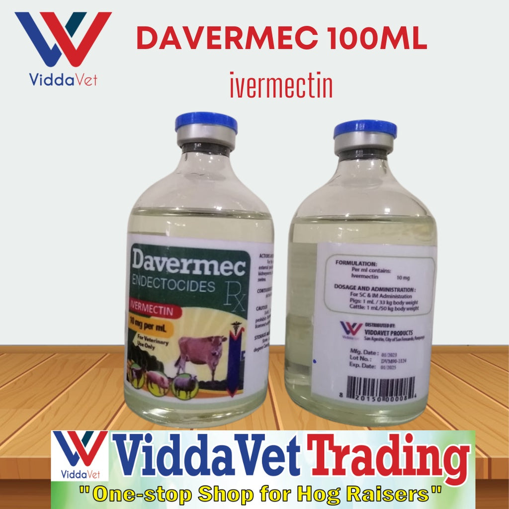 1 bottle davermec 100ml pampurga for animals cattle goat pigs
