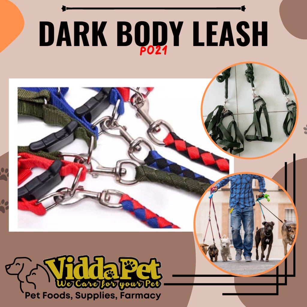 Pet Body Leash in Dark Colors