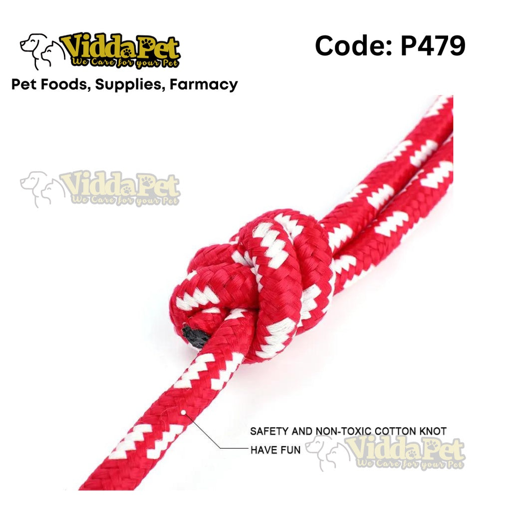 Red Round Dog String Rubber Ball With Rope