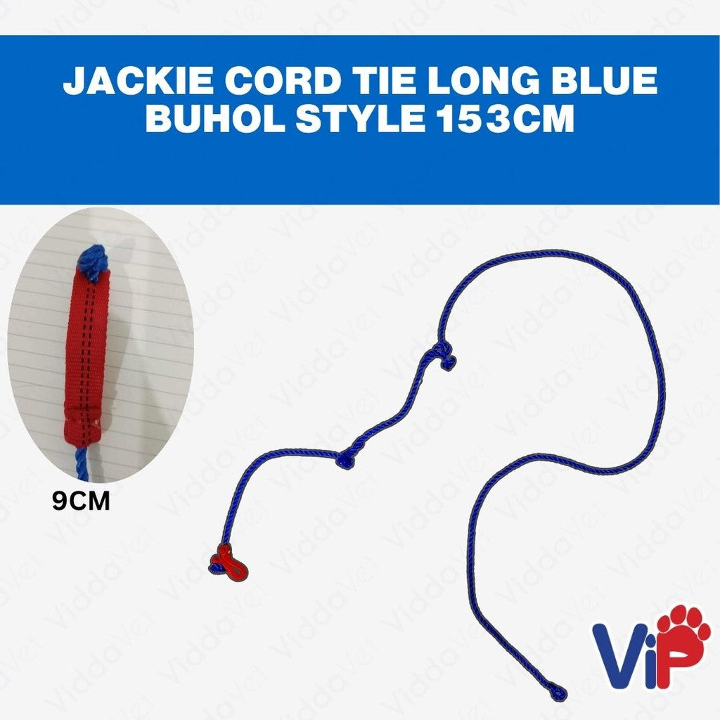 Jackie Cord Tie Long Blue Buhol Style 153cm