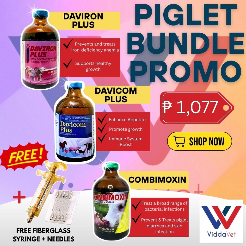 Piglet Bundle Davicom Plus, Combimoxin, Daviron Plus