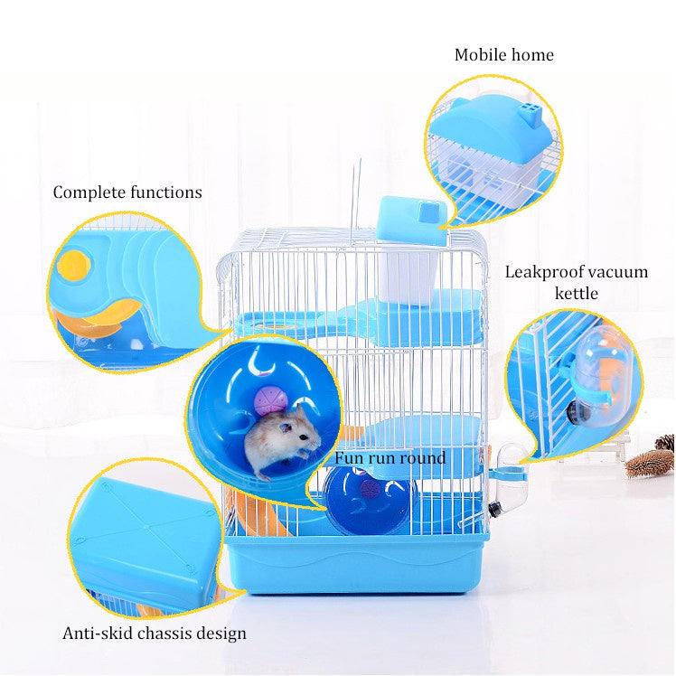 Pet Hamster Cage (Yellow/ Pink/ Blue/ Coffee)
