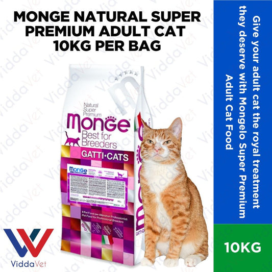 Monge Natural Super Premium Adult Cat Food Per Bag 10kg