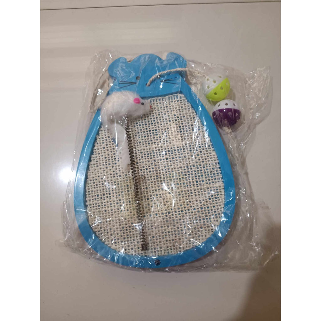 Cat Scratch Pad with Toys (Blue/ Pink/ Orange/ Random Color)