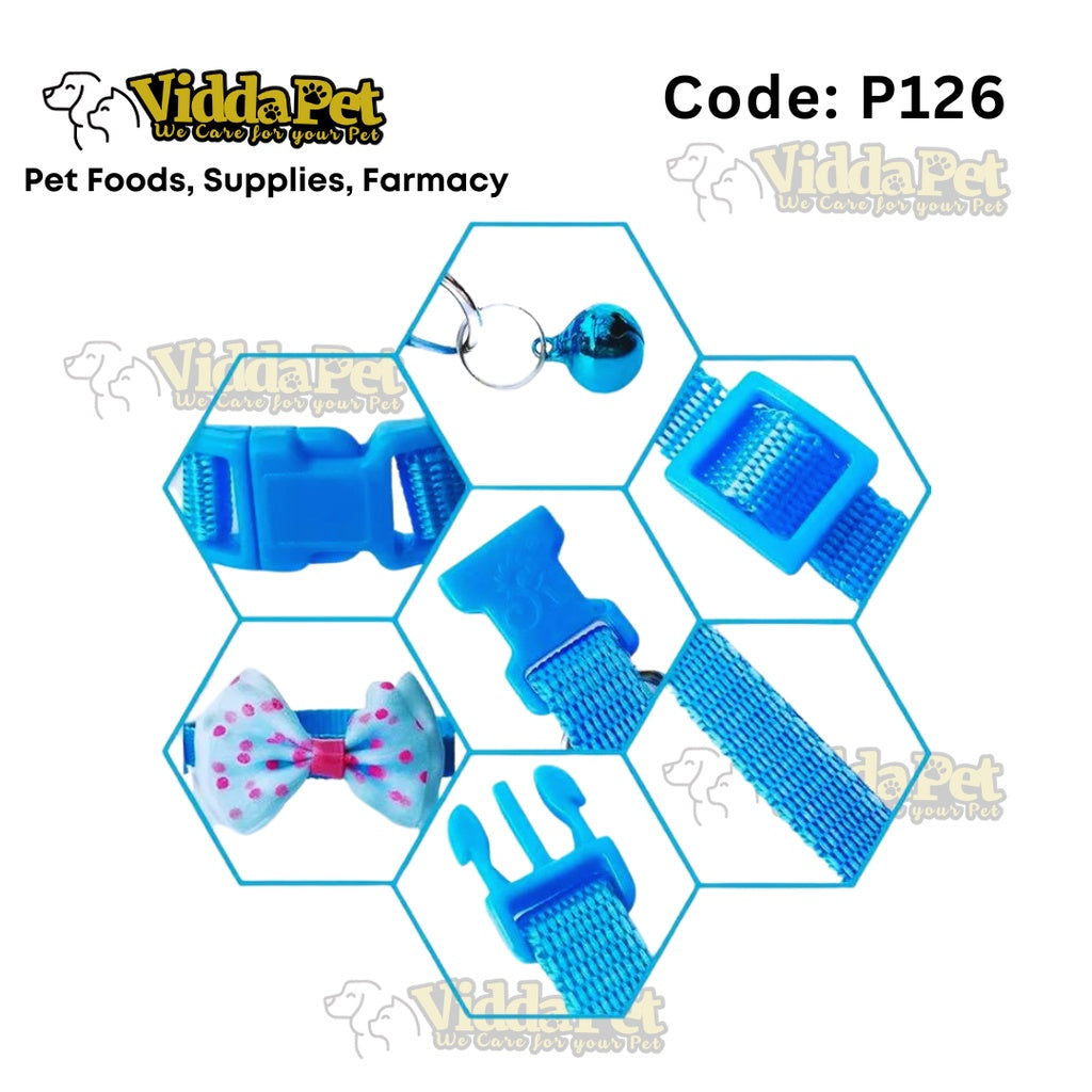 Colorful Cat Collar Ribbon with Bell 1pc