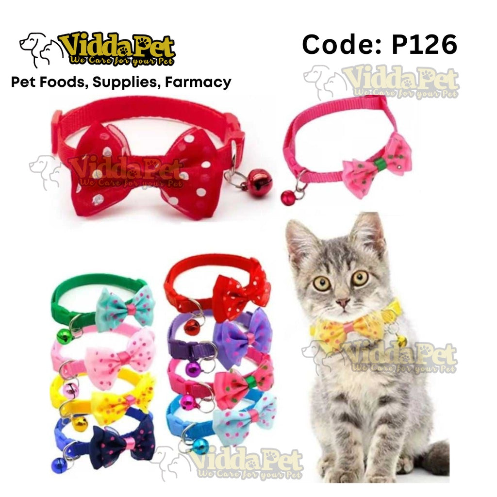 Colorful Cat Collar Ribbon with Bell 1pc