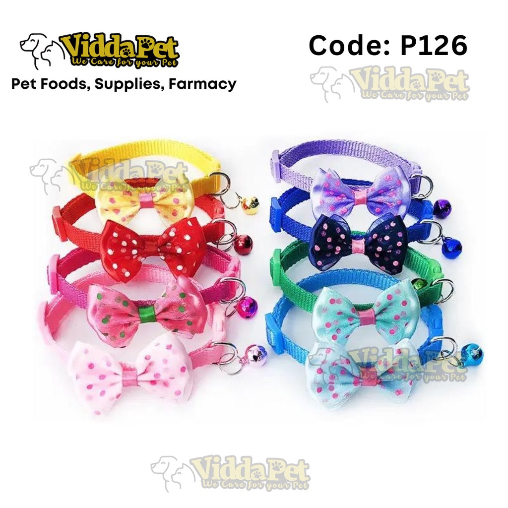 Colorful Cat Collar Ribbon with Bell 1pc
