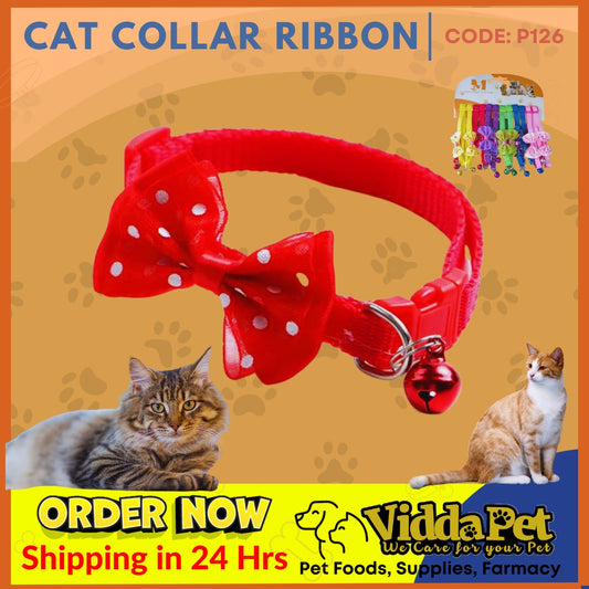 Colorful Cat Collar Ribbon with Bell 1pc