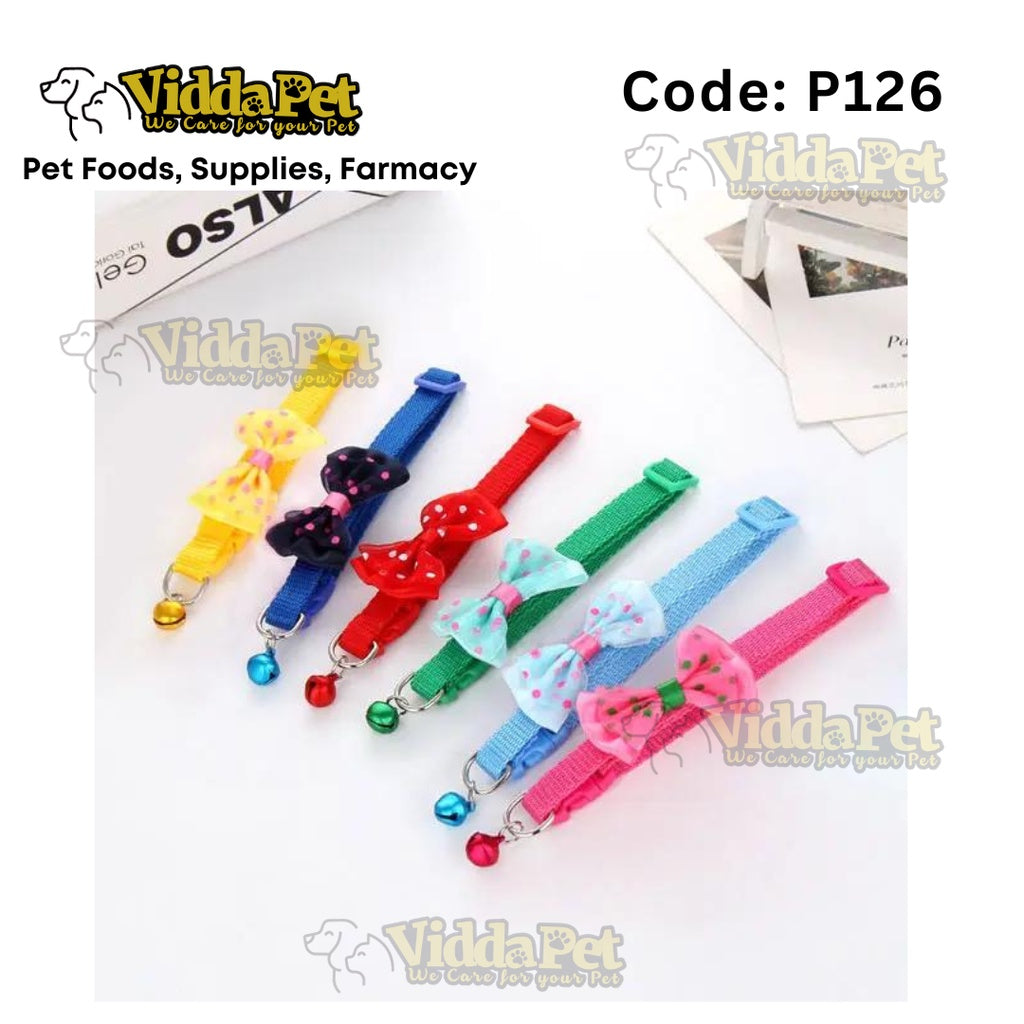 Colorful Cat Collar Ribbon with Bell 1pc