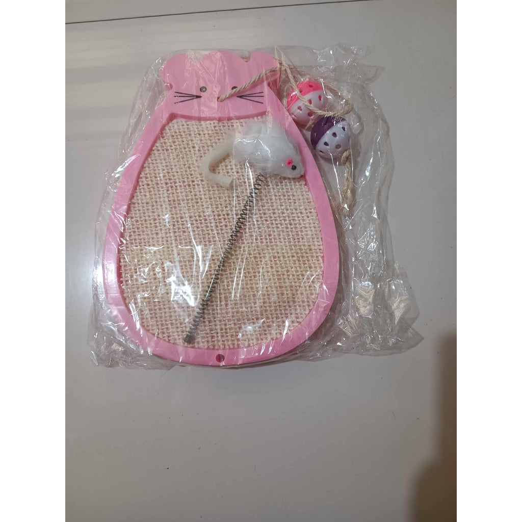 Cat Scratch Pad with Toys (Blue/ Pink/ Orange/ Random Color)