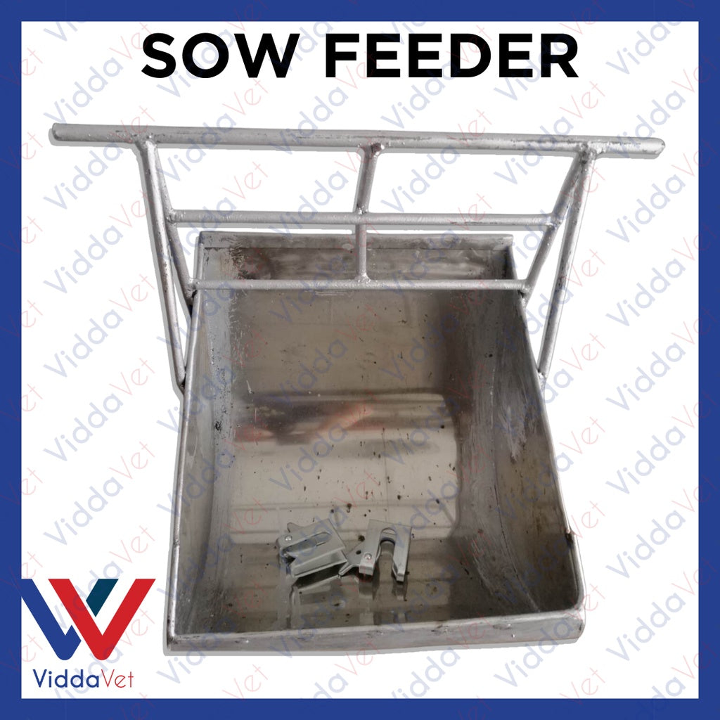 Stainless Sow Feeder with 2 pcs Galvanize Doorlock