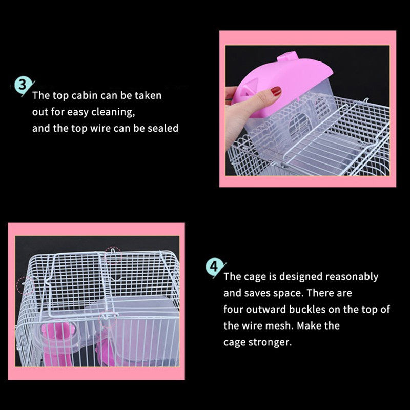 Pet Hamster Cage (Yellow/ Pink/ Blue/ Coffee)