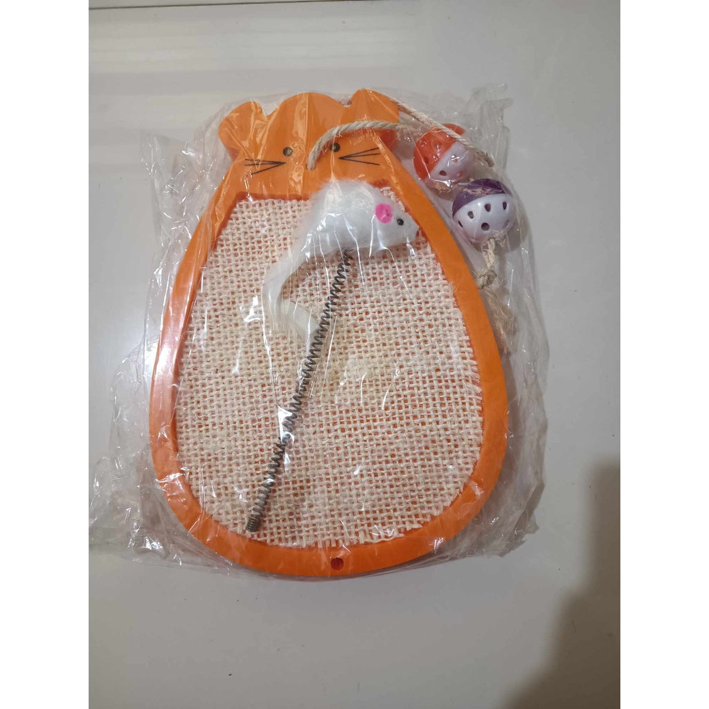 Cat Scratch Pad with Toys (Blue/ Pink/ Orange/ Random Color)