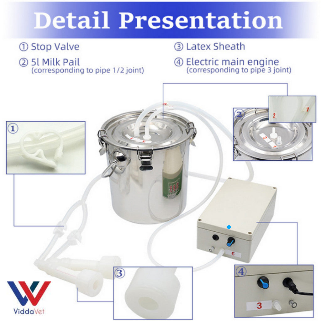 5L Portable Goat/Sheep Milking Machine