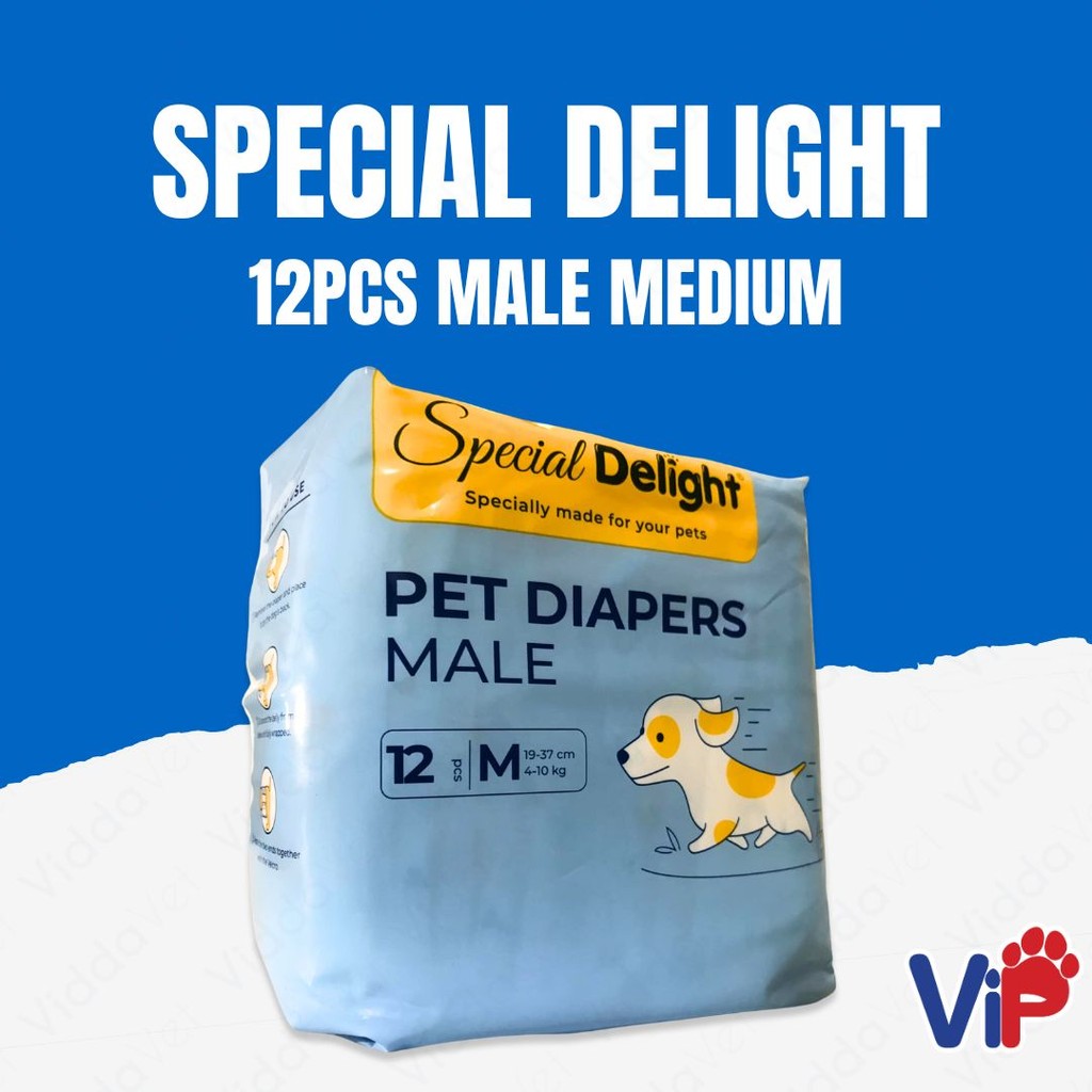 Special Delight Medium Male Pet Diapers 12 pcs
