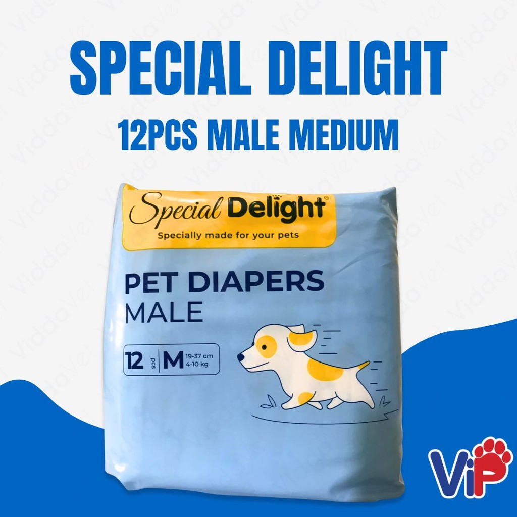 Special Delight Medium Male Pet Diapers 12 pcs