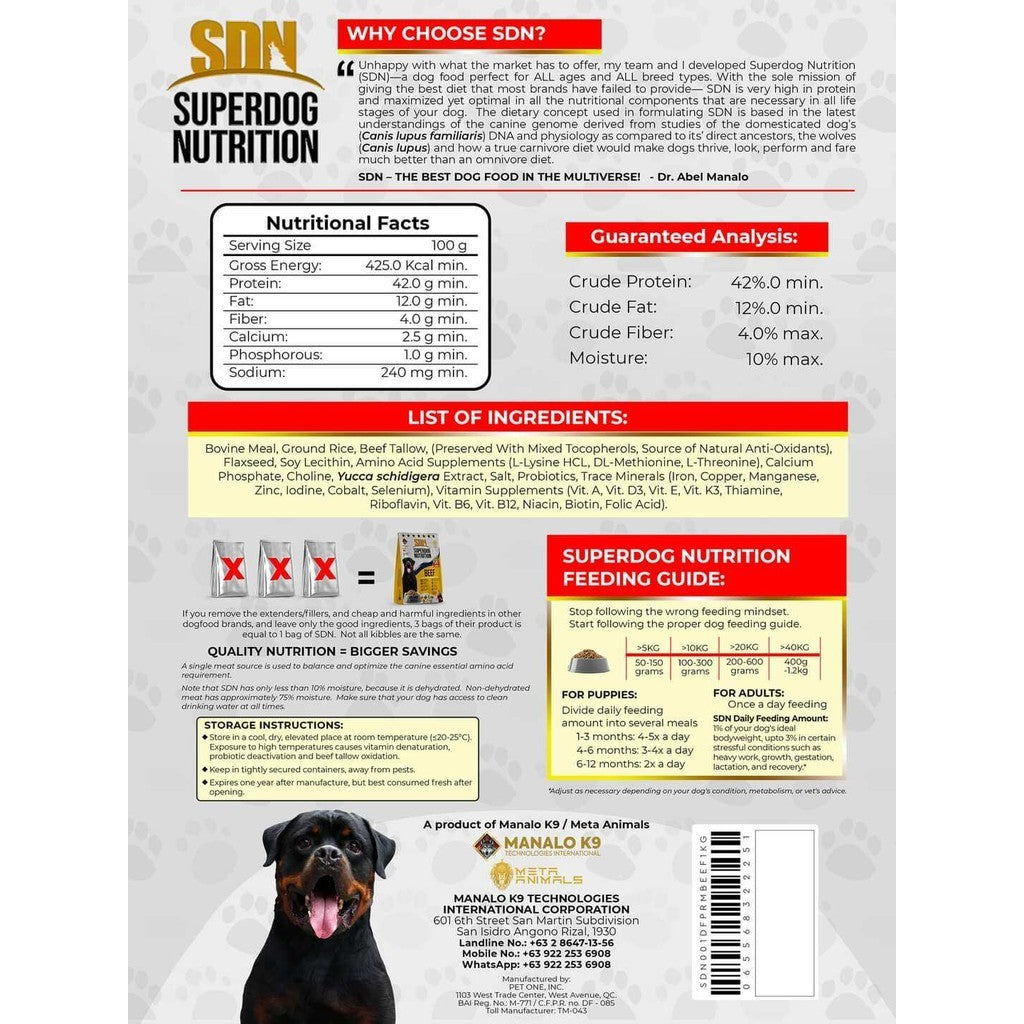 SuperDog SDN Beef Dog Food 15Kg