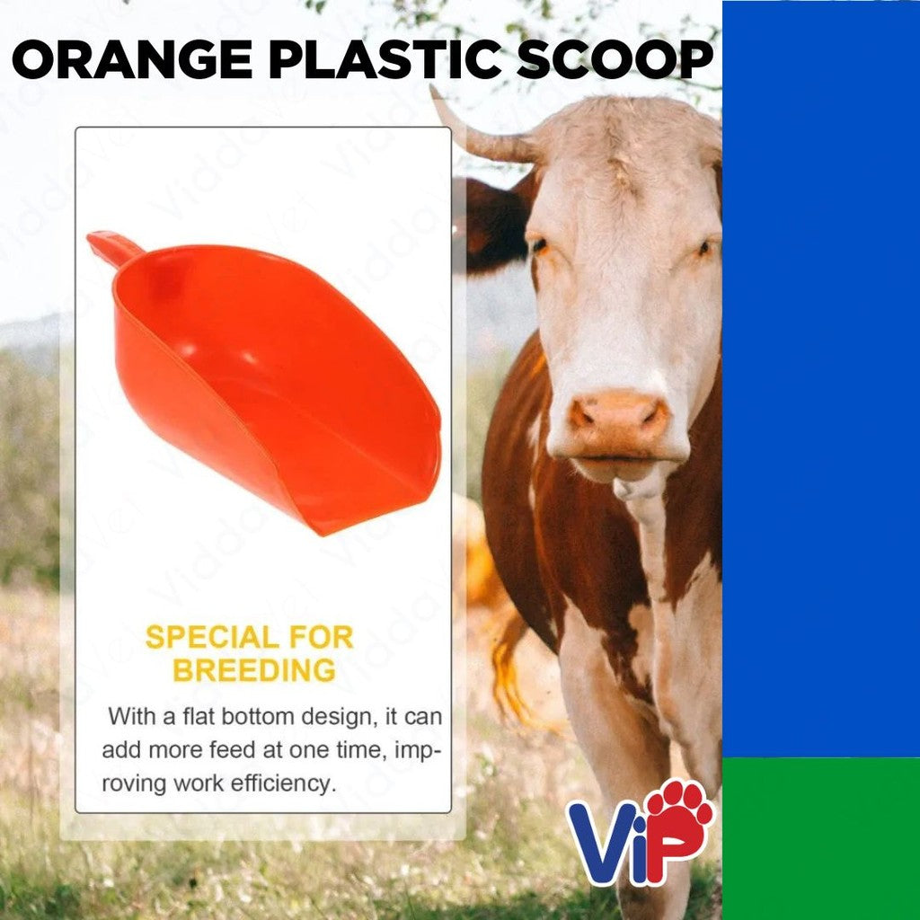 Orange Plastic Scooper Multi-use Poultry Food