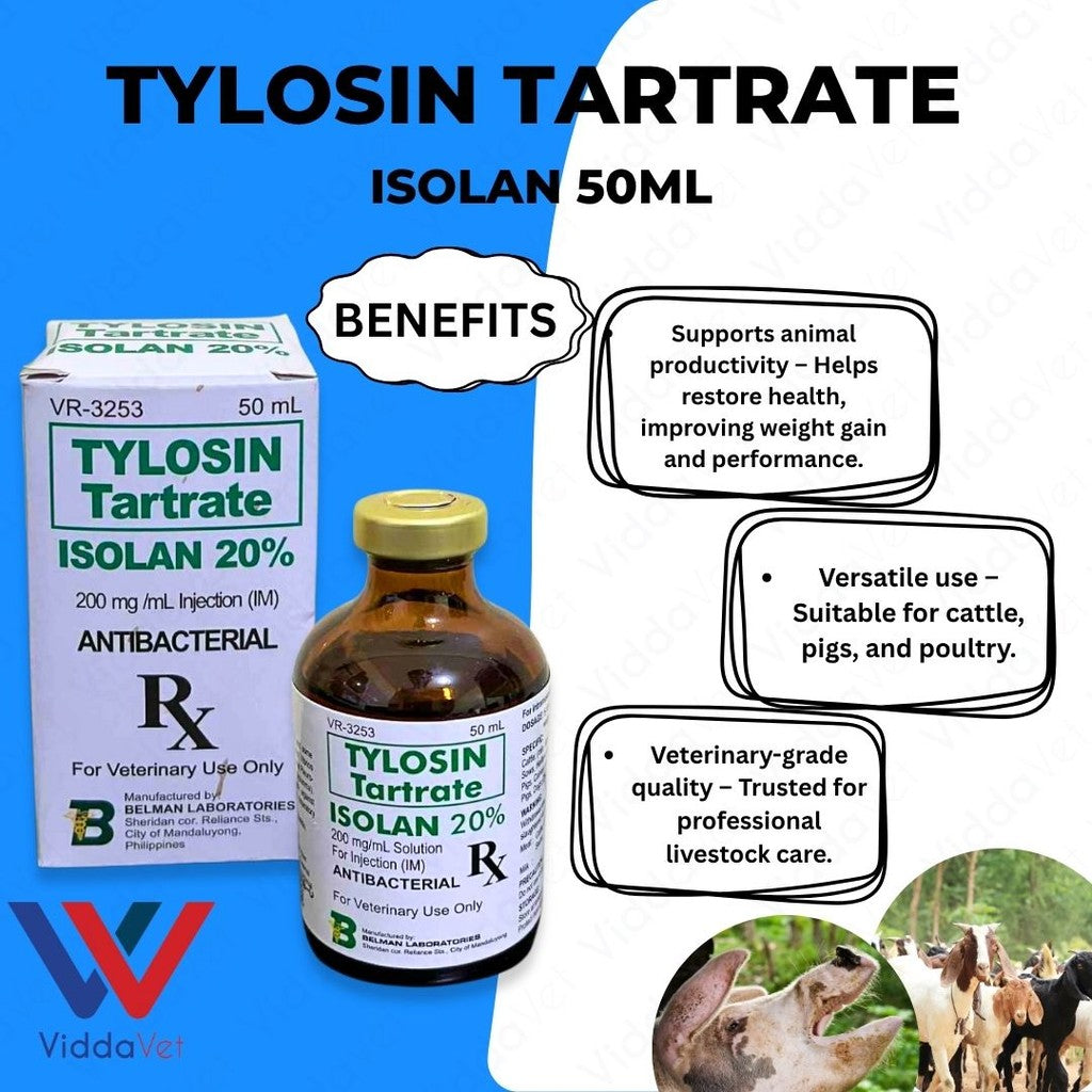 Tylosin Tartrate Isolan 20% 50ml