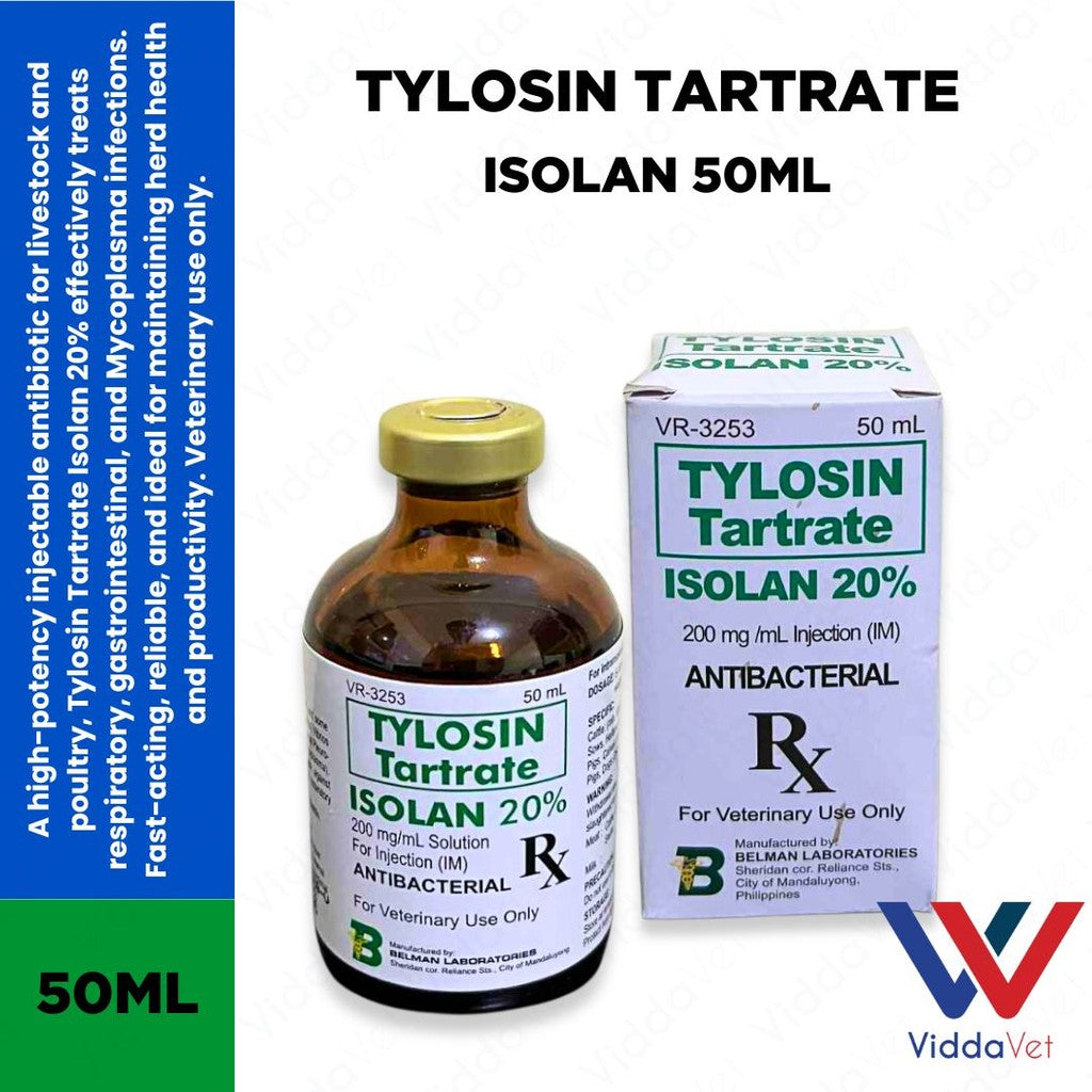 Tylosin Tartrate Isolan 20% 50ml