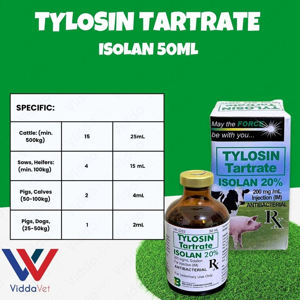 Tylosin Tartrate Isolan 20% 50ml