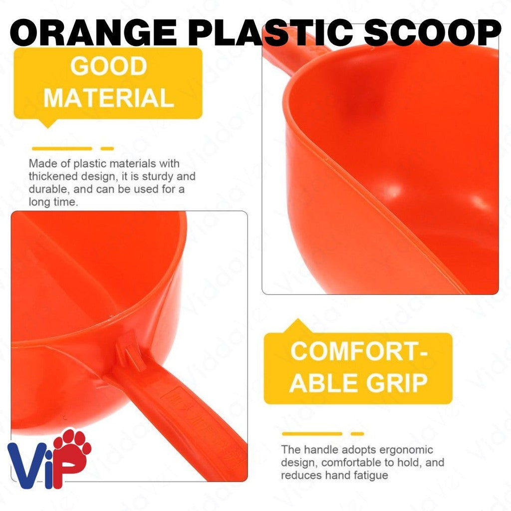 Orange Plastic Scooper Multi-use Poultry Food