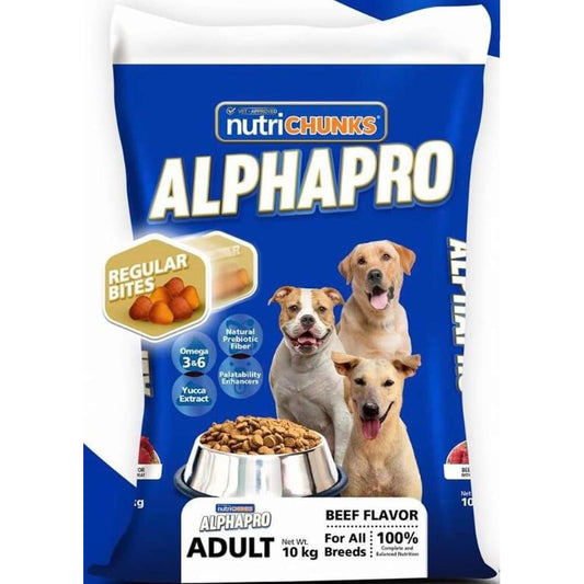 Nutrichunks Alphapro Dog Food Beef Flavor 10kg