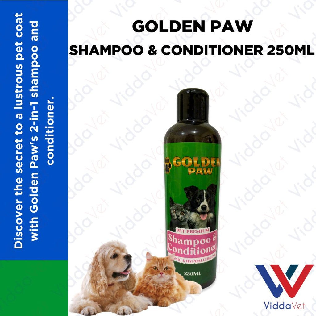 Golden Paw 2-in-1 Pet Shampoo & Conditioner 250ML